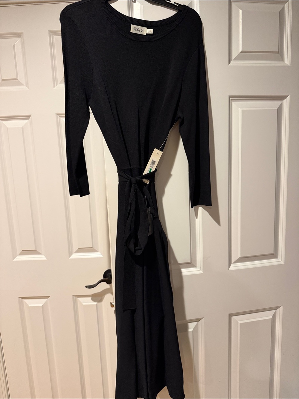 Eliza J Black Tie-Waist Maxi Dress